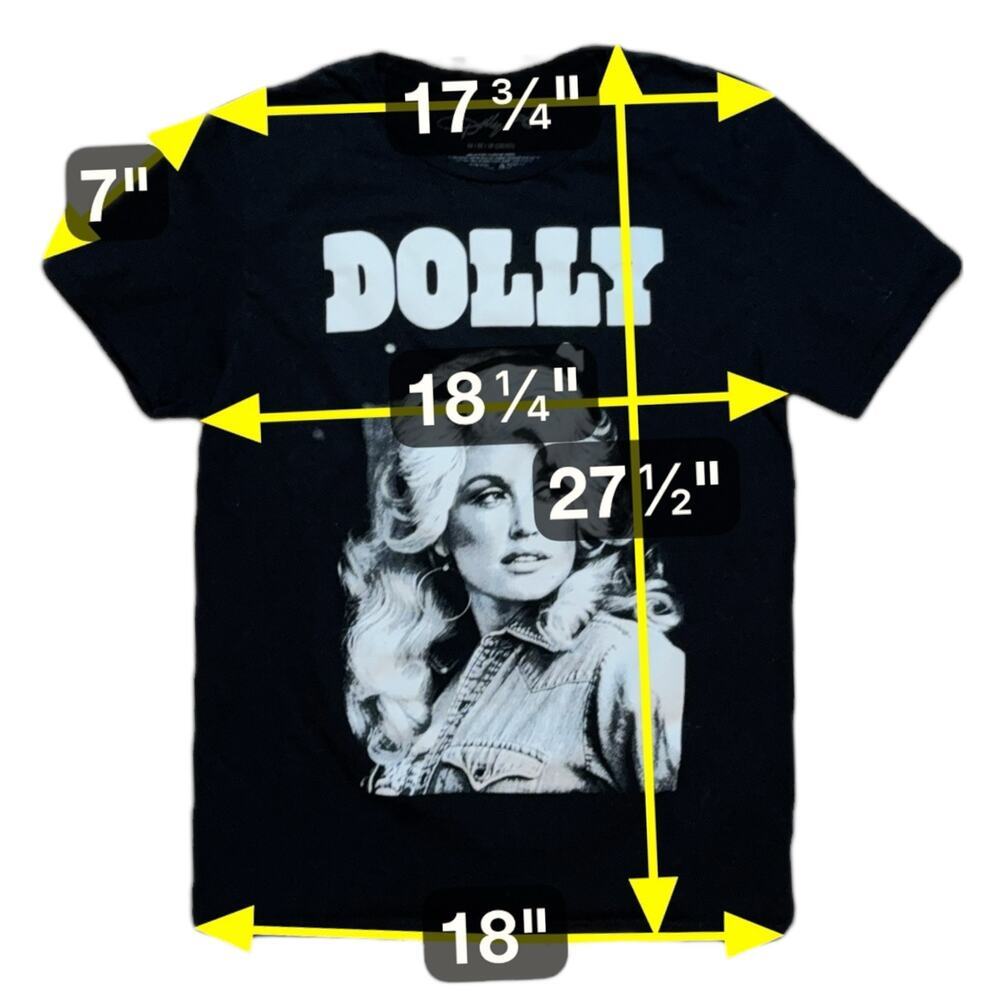 Dolly Parton Graphic “Dolly” T-Shirt Black White Print Cowgirl Country Western M - Picture 6 of 6